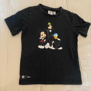 Adidas x Disney Kids Black Mickey Goofy Donald T-Shirt